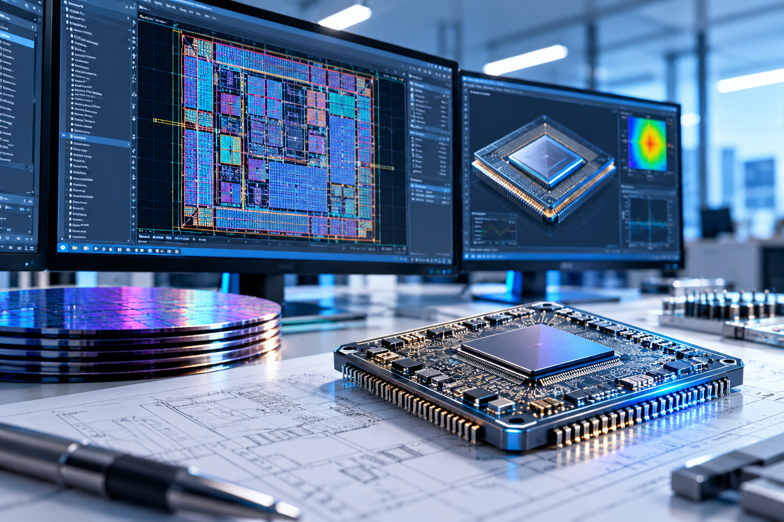Futuristic Semiconductor Design Workbench (1)